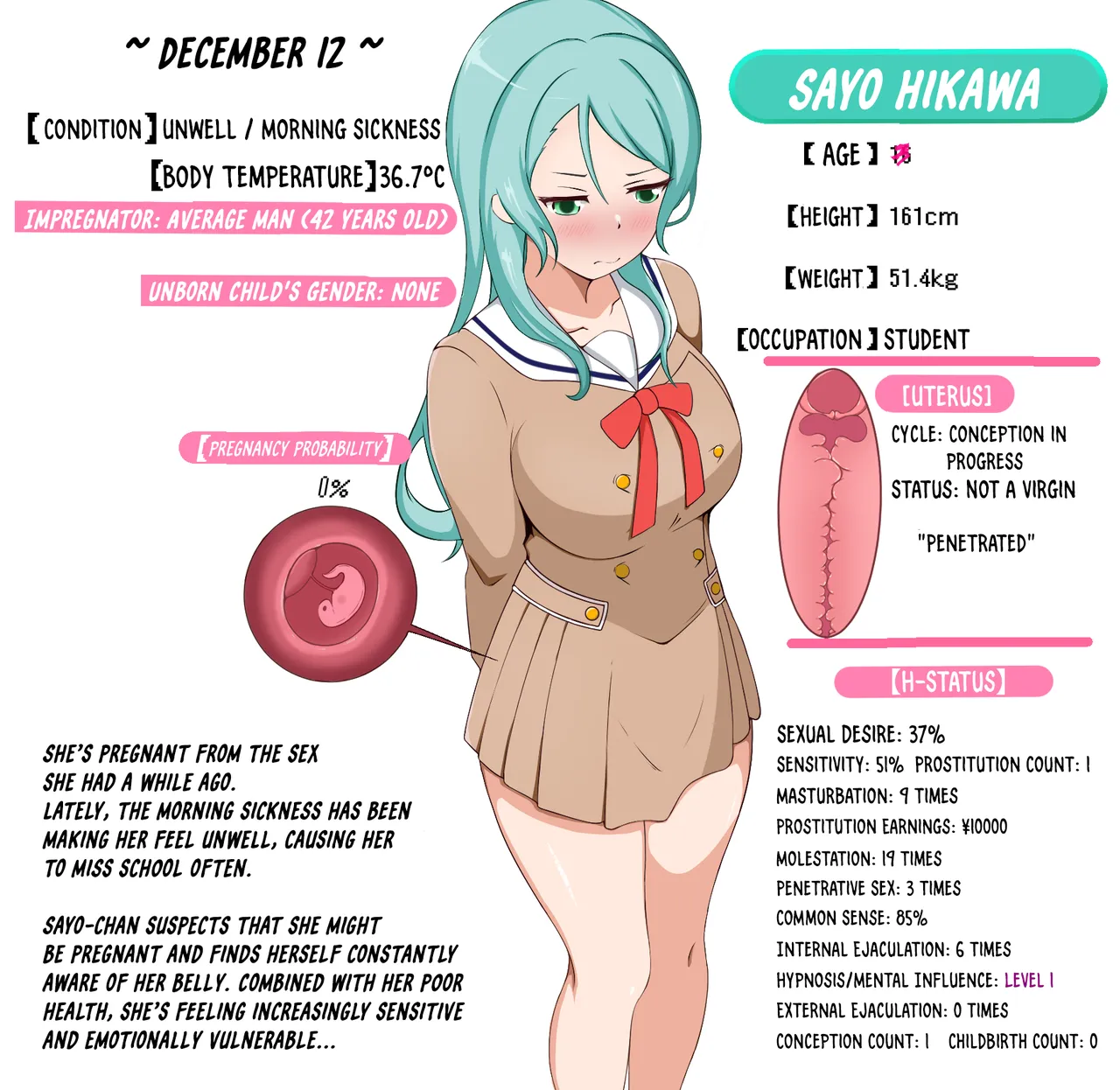 Sayo-chan no H Status ♡ | Sayo-chan’s H-Status ♡ –Pregnancy Progress Overview– page 10 full