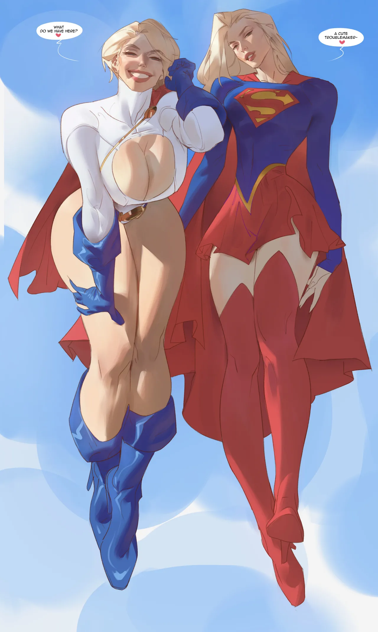 Power Girl & Supergirl Tag-team! page 1 full