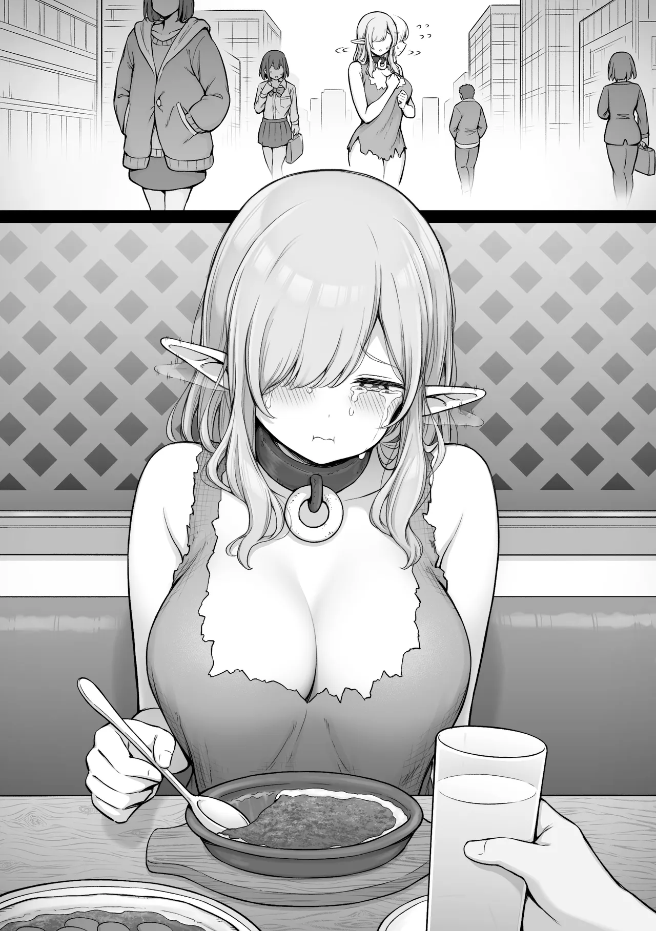 ファミレスで喜ぶ異世界から来たエルフさん page 6 full