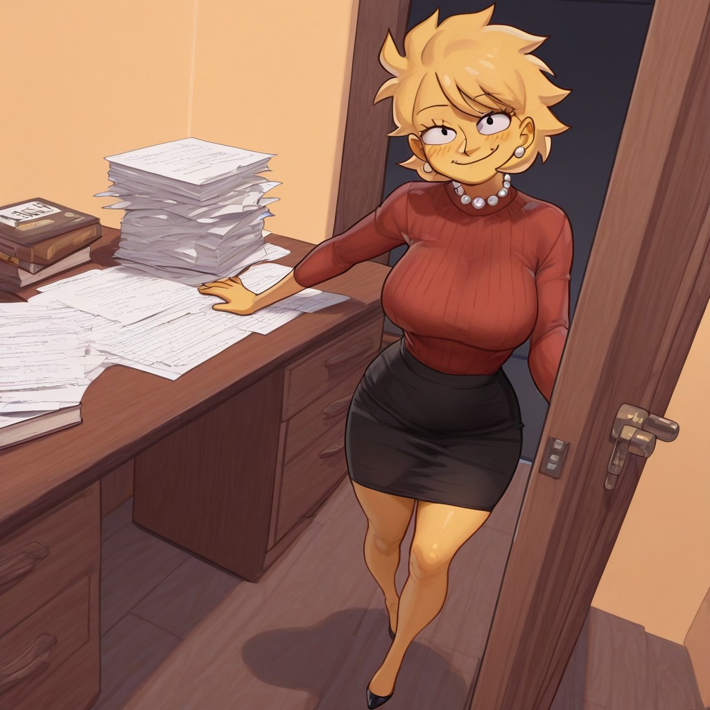 Adult Lisa Simpson-After Hours Action at The Office page 3 full