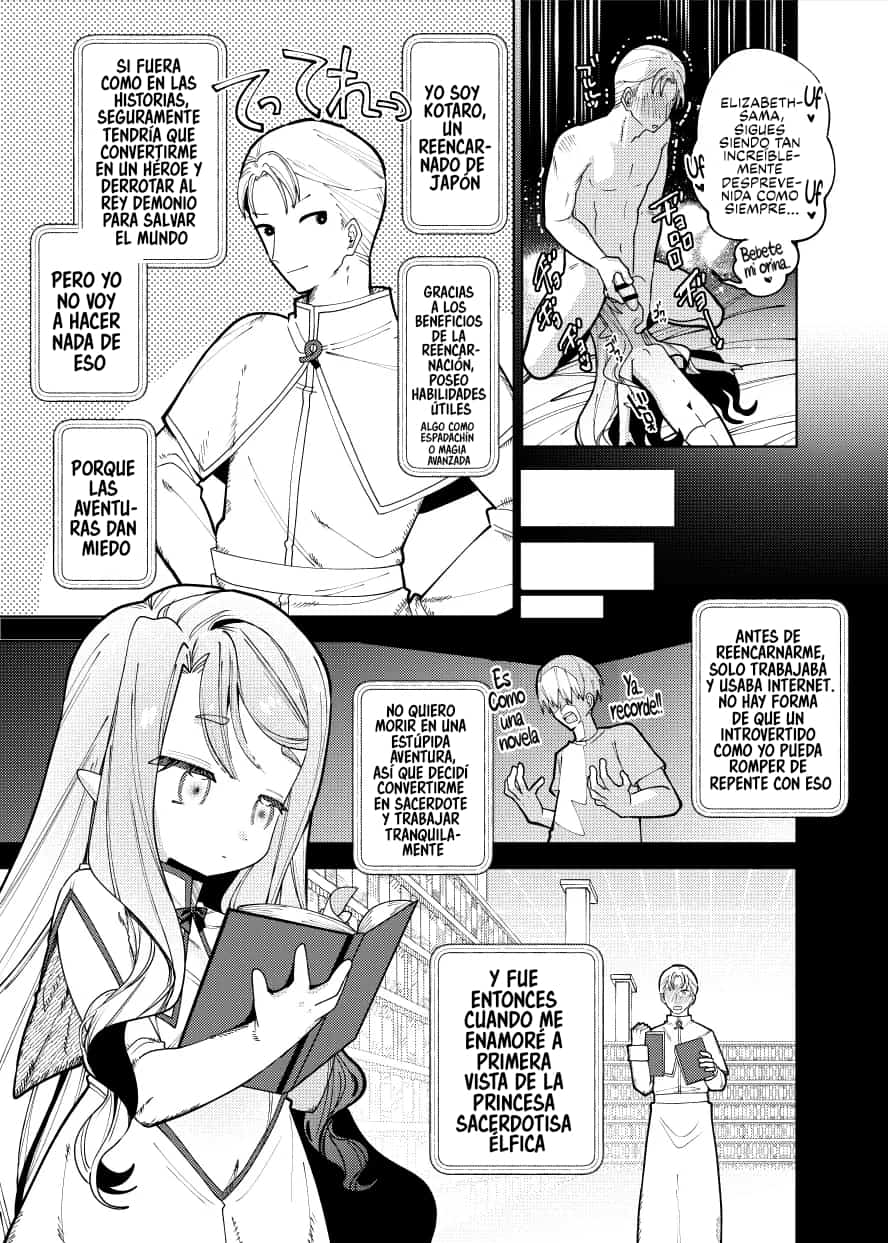 Shojo Jutai Puniman Elf Miko no Sango Shojo o Itadaku Hanashi | Así Fue como Embaracé a la Elfa Sacerdotisa del Santuario sin Desflorarla, y luego de Dar a Luz le Quité la Virginidad page 4 full