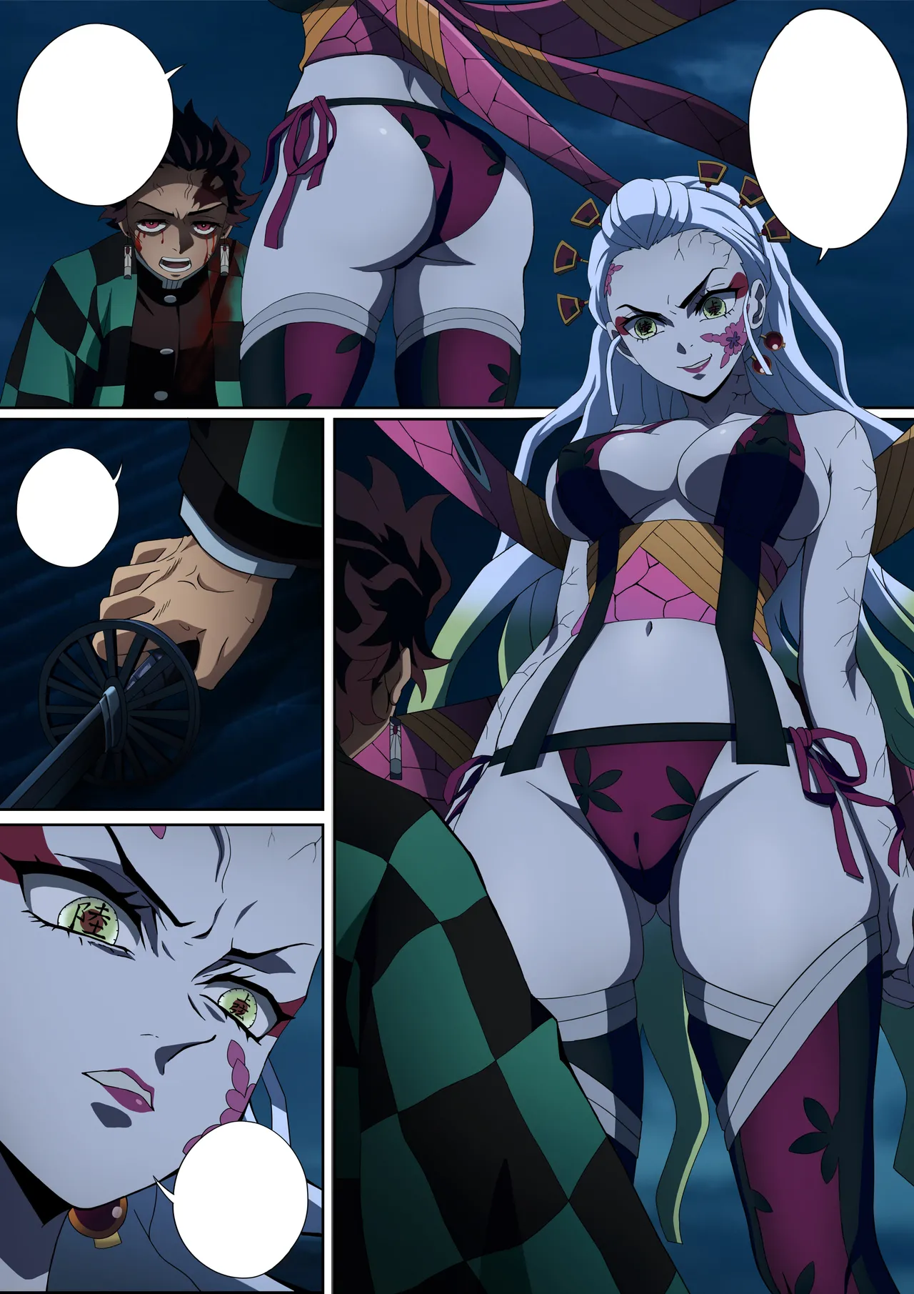 Daki’s Blood Demon Art：Trample 堕姫の血鬼術・紅蓮践踏（Part 1+Part 2 page 3 full