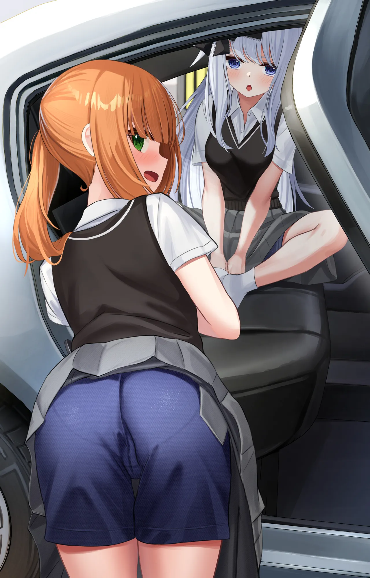 妹と妹の友達を車でお迎え page 8 full