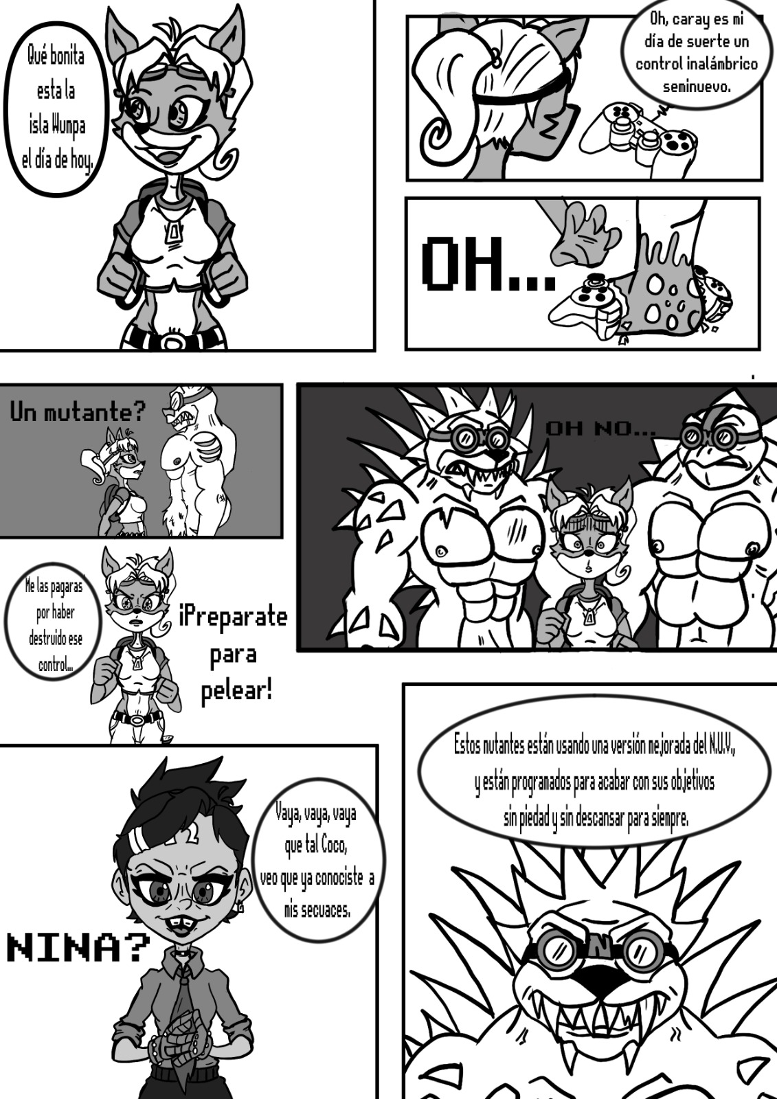 Coco Bandicoot in "Nina's Punishment" page 6 full