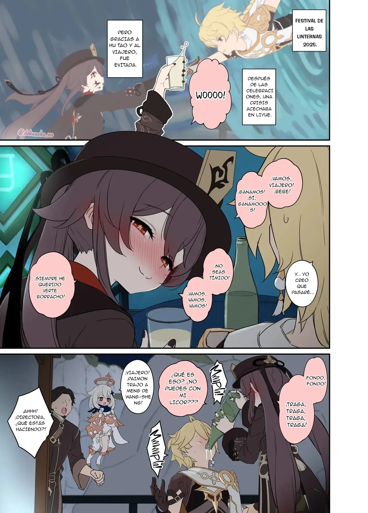 Hu Tao ni Warui Koto o Suru no Hanashi ｜Hu Tao Tiene Una Muy Mala Noche page 2 full