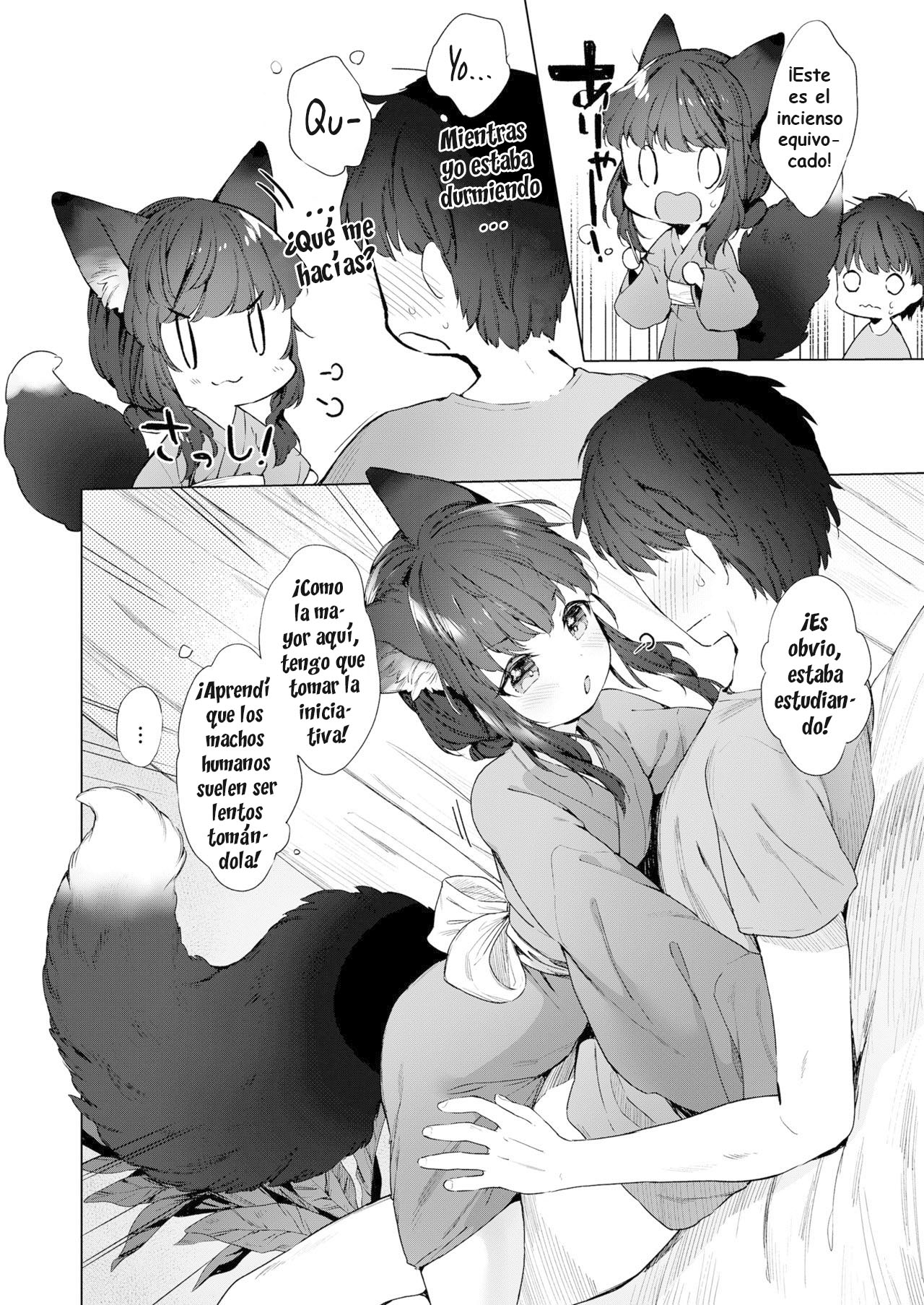 Mutou Mato Yowai 200 Chai Okitsune-chan to Oshidori Fuufu Seikatsu.｜Vida de Pareja Feliz con una Zorrita de 200 Años. page 8 full