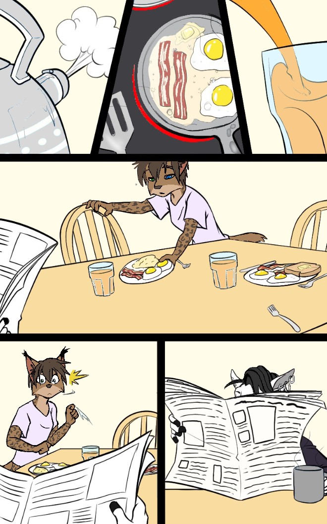 black kitten - Mornings -color page 2 full