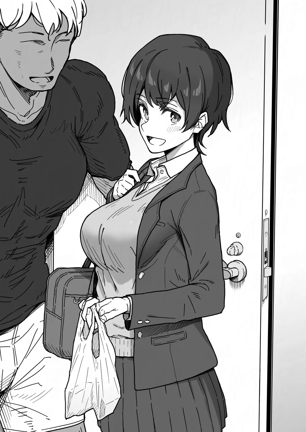 ずっと想いを寄せてる幼馴染から義理でも嬉しいバレンタインチョコを今年も貰えるかと思っていたのに、当の幼馴染はそんなこと忘れてホームステイしに来てるつよつよ外国人に連日連夜ガッツリま〇こほじくられて逆バレンタインされてる絵です。 page 4 full