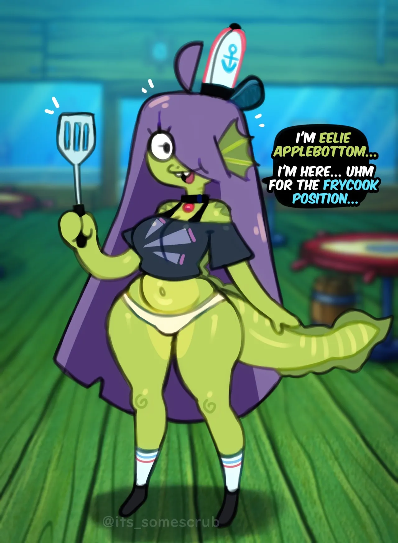 Eelie Applebottom at the Krusty Krab 2 page 1 full